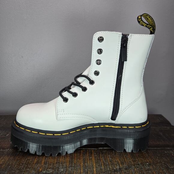NEW Dr Doc Martens Jadon Womens Size 7 Platform Leather Combat Boots White Black - Picture 6 of 13